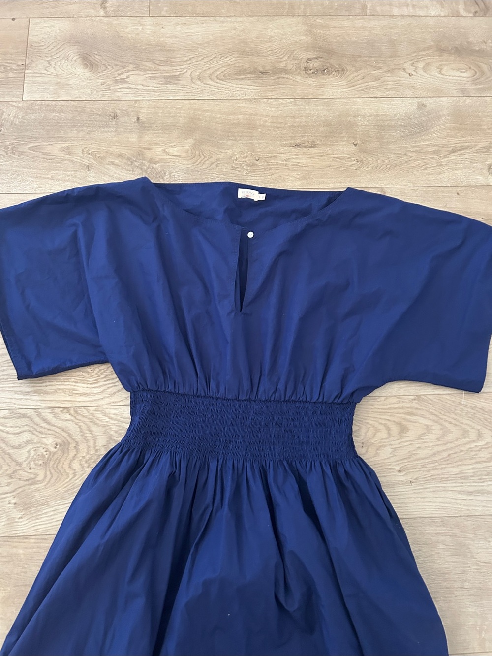 FAHERTY Coastal Poplin Elia Maxi Smocked Dress - Ocean Cavern, Size XL, NWOT - Picture 6 of 12